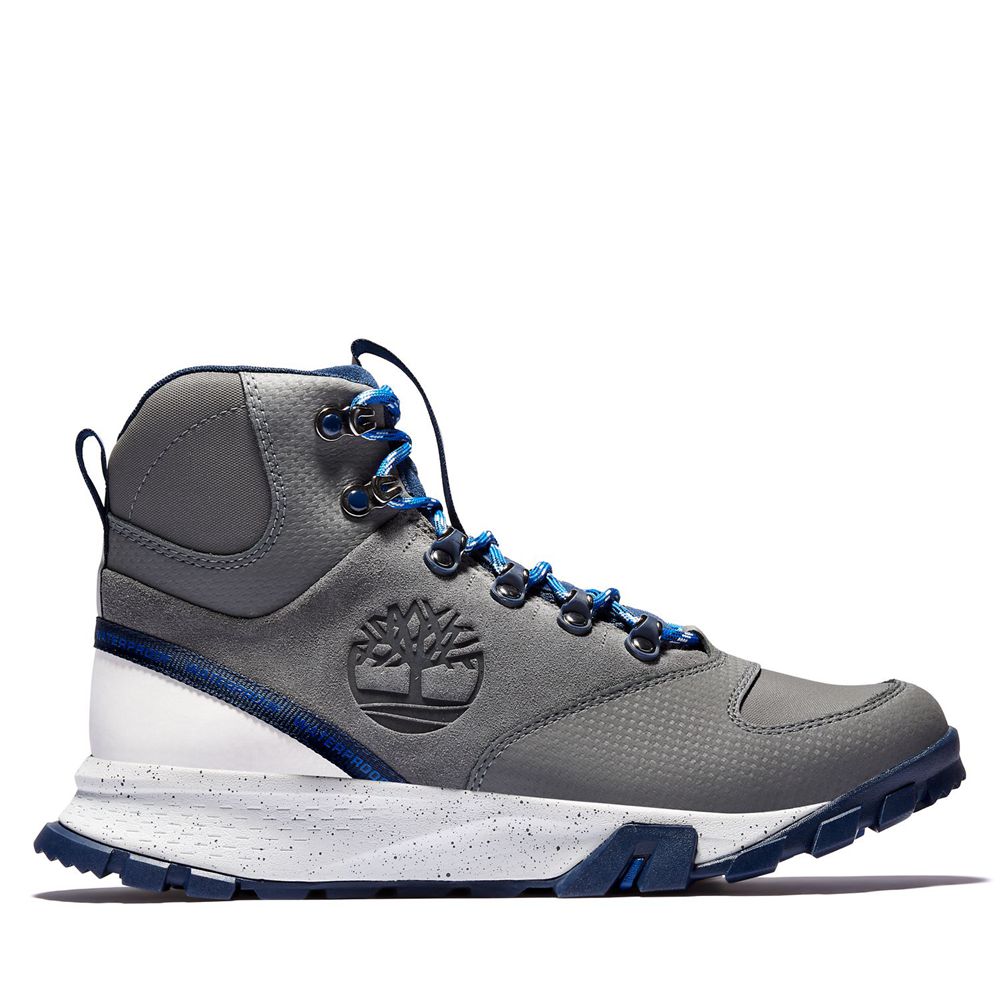 Botas de Montaña Timberland Argentina Hombre - Garrison Trail Waterproof Altas - Gris/Azules - MJBNS